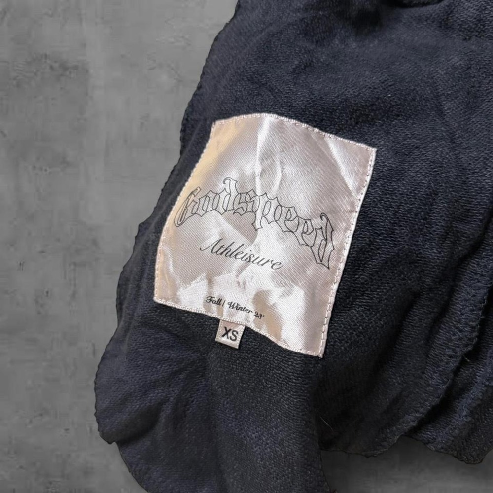 Y2K Vintage Baggy Godspeed Athleisure Black Gothic Logo Sweatpants - Picture 6 of 6